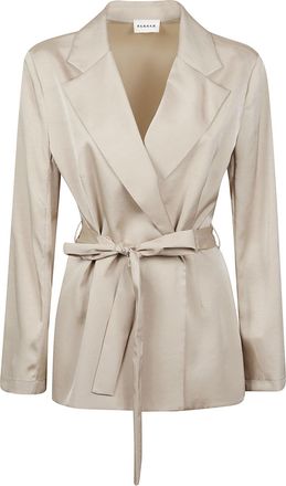 P.A.R.O.S.H. Paky Satin Finish Belted Blazer