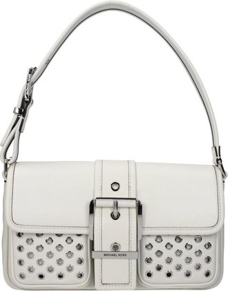 Michael Kors Leren Schoudertas - Dames - Schoudertassen - Wit - ONE Size - Leer - Tassen