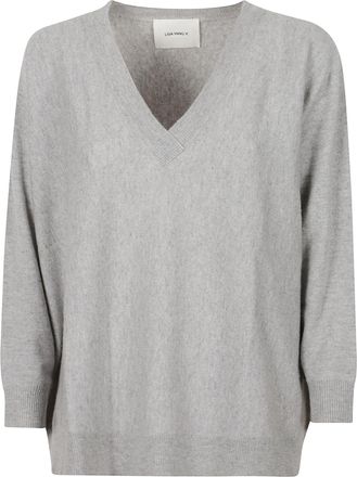 Lisa Yang Grey Kenny V-Neck Sweater