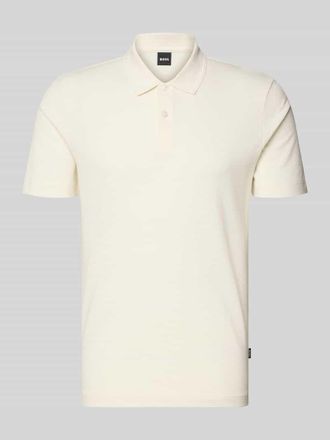 HUGO BOSS Regular Fit Poloshirt aus Baumwoll-Mix Modell PARLAY 240 in Offwhite, Gr&ouml;&szlig;e XXXL