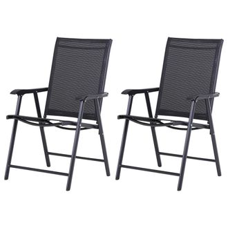 OUTSUNNY Set 2 sillas plegables 58x64x94 cm negro
