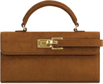 JW PEI Keyla Faux Suede Top Handle Bag in Brown at Nordstrom