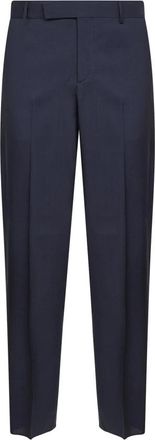 Fendi Wool Canvas Broeken - Heren - Nette broeken - Blauw - XL - Wol - Broeken