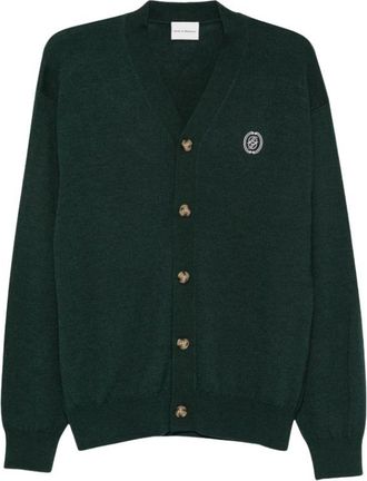Dr&ocirc;le de Monsieur Le Cardigan Dr&ocirc;le - Heren - Vesten - Groen - XL - Wol - Truien & Vesten