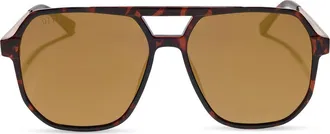 DIFF Eyewear 59mm Landon Aviator Sunglasses in Dark Tortoise Brown Light Gold at Nordstrom Rack