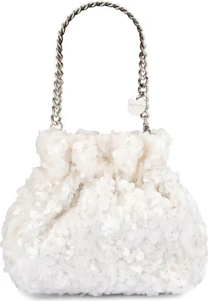 Olga Berg Mattie Sequin Top Handle Bag in Ivory at Nordstrom