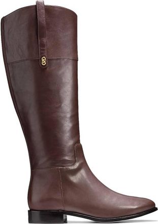 Cole Haan Womens Brennan Riding Boot In Chestnut Leather