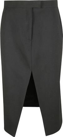 Alexander McQueen Cutaway Pencil Skirt - Dames - Midirokken - Zwart - M - Wol - Rokken