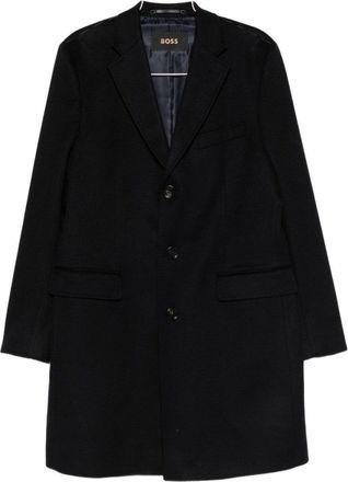 HUGO BOSS Structured Blue Coat With Tailored Design