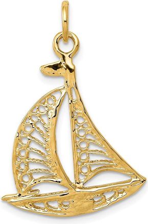 Diamond2Deal 14k Yellow Gold Sailboat Charm