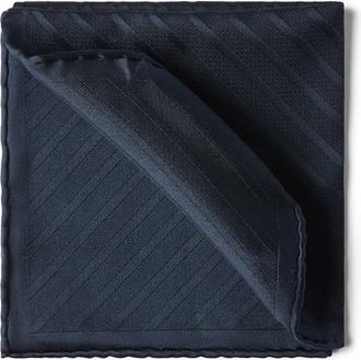 Brunello Cucinelli Silk pocket square in Navy Blue at Nordstrom
