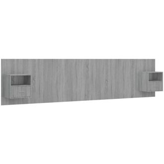 vidaXL Cabecero De Cama Y Mesitas Madera Contrachapada Gris Sonoma Vidaxl