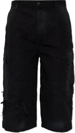 Balenciaga Long Shorts, male, Black, Size: L Cropped Cargo Pants