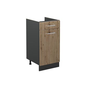 Vicco Mueble Bajo De Cocina R-line, Roble Artesanal/antracita, 40 Cm Sin Encimera, Vicco