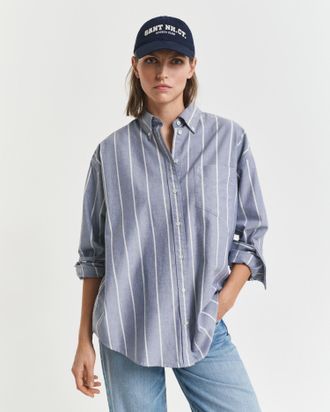 GANT Women Oversized Fit Classic Oxford Shirt (38) EVENING BLUE