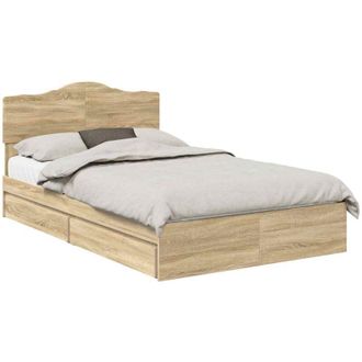 vidaXL Cama Con Almacenamiento Con Cabecera Roble Sonoma 120 X 200 Cm Vidaxl
