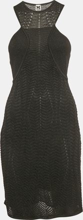 M Missoni Black Patterned Lurex Knit Mini Dress