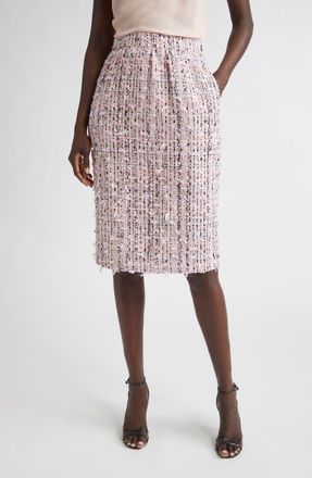 St. John Eyelash Tweed Skirt in Rose Quartz Multi at Nordstrom, Size 6
