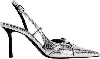 Generic Women Patent Leather Casual High Heel Sandals Pointed Toe Banquet Evening Dress Shoes Silver