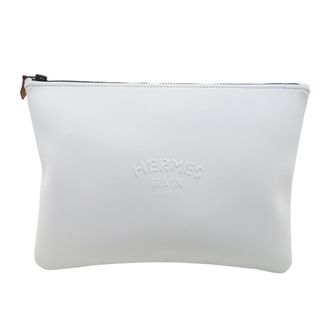 Herm&egrave;s Gray Polyamide Cotton Pouch (Pre-Owned)