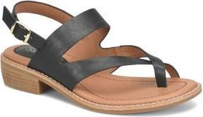 S&ouml;fft Nessie Toe Loop Slingback Sandal in Black at Nordstrom Rack, Size 9.5