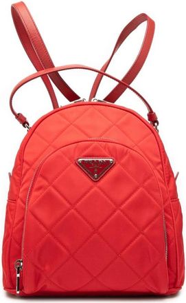 Prada Pre-owned Quilted Backpack - Dames - Vintage Rugzakken - Rood - ONE Size - Vintage
