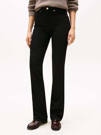 Tommy Hilfiger Bootcut-Jeans TOMMY HILFIGER DNM BOOTCUT RW, Damen, Gr. 28, L&auml;nge 32, schwarz, Denim/Jeans, Obermaterial: 98% Baumwolle, 2% Elasthan, Abriebeffekte, b