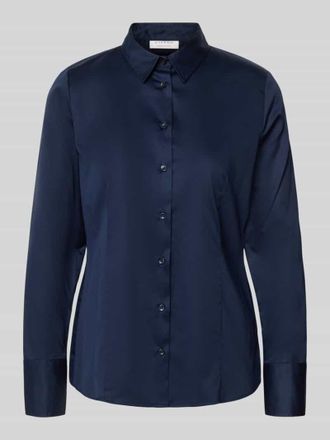 Eterna Hemdbluse mit Knopfleiste in Dunkelblau, Gr&ouml;&szlig;e 38