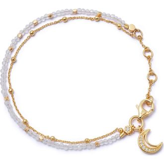 Astley Clarke Gold Fine Biography Moonstone Moon Bracelet at Nordstrom
