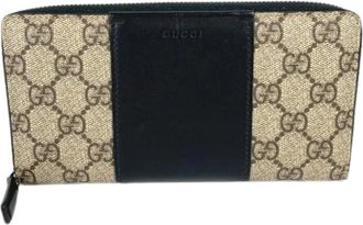 Gucci Pre-owned Lange portemonnee (bi-fold) - unisex - Vintage Accessoires - Beige - ONE Size - Leer - Vintage