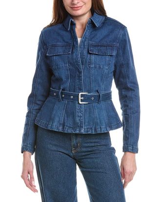House Of Harlow House Of Harlow 1960 Rev Padded Shoulder Denim Jacket