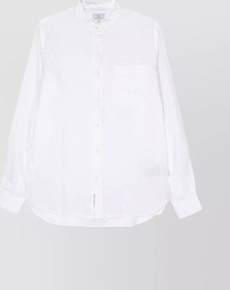 Woolrich linen band collar shirt with chest pocket