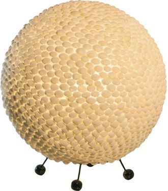 Globo Lighting Lampada da tavolo lampada a sfera lampada da tavolo conchiglia bianca lampada da soggiorno lampada laterale, metallo, attacco E27, DxH 37x41 cm