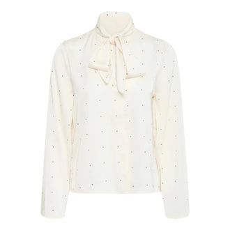 Ichi Ichi - Birch Mini Dot - Dames - Blouses & Shirts - Wit - Maat: M