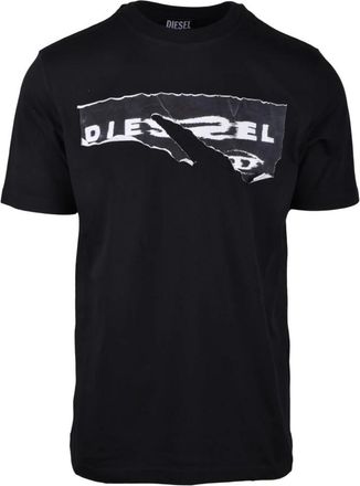 Diesel Katoenen T-shirt - Heren - T-shirts - Zwart - XL - Katoen - Tops