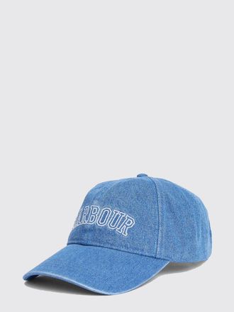 Barbour Cappello in denim di cotone con logo ricamato