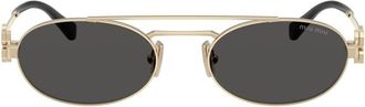 Miu Miu Miumiu 0mu 54zs Miu Logo Zvn08z Oro Sunglasses