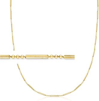 Ross-Simons Italian 18kt Gold Over Sterling Bead-Chain Link Necklace