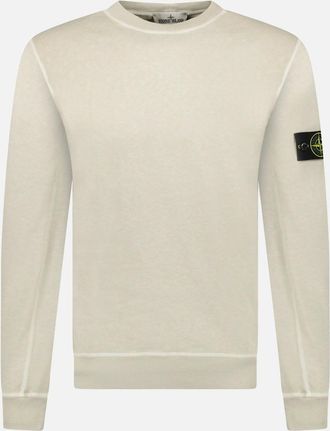 Stone Island Mens Stone Island Old Effect Crewneck Sweatshirt Beige - Cream - Size: 40