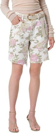 Citizens Of Humanity Ayla High Waist Raw Hem Cutoff Denim Bermuda Shorts in English Rose Floral at Nordstrom, Size 26