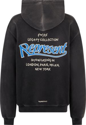 Represent Mens Hooded Sweatshirt Grey Cotton Jumpers Sweater