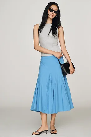 Maeve Pintuck Midi Skirt
