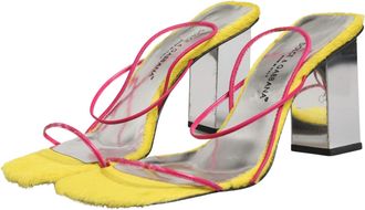 Dolce & Gabbana Multicolor Leather Block Heels Sandals Womens Shoes (Pre-Owned)