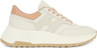 Hogan Hi-fi leren sneakers met vlakken - Beige