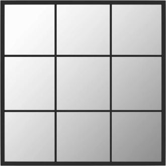vidaXL Espejo De Pared Metal Negro 60x60 Cm Vidaxl