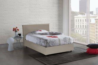 Dmora Dmora - Cama De Plaza Y Media Daced, Cama Contenedor Con Tapizado En Ecopiel, 100% Made In Italy, Apertura Frontal, Adecuado Para Colch&oacute;n Cm 120x190, 