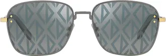 Dior CD DIAMOND S4U Blue Mirror Logo Rectangular Mens Sunglasses DM40091U 12X 55