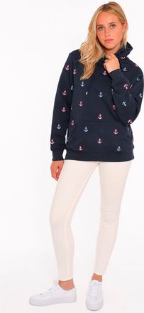 Zwillingsherz Hoodie »Anker« mit gestickten Ankern und Fronttasche