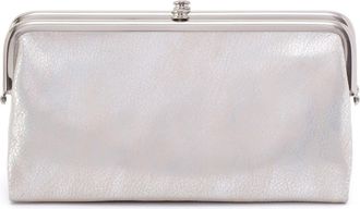 Hobo Lauren Double Frame Leather Wallet in Silver at Nordstrom