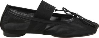 Maison Margiela Mesh Ballerina Flats With Logo Strap